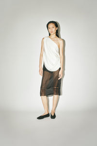 Styled view CAMILLA AND MARC Noe Skirt in Black with the Eon Top.