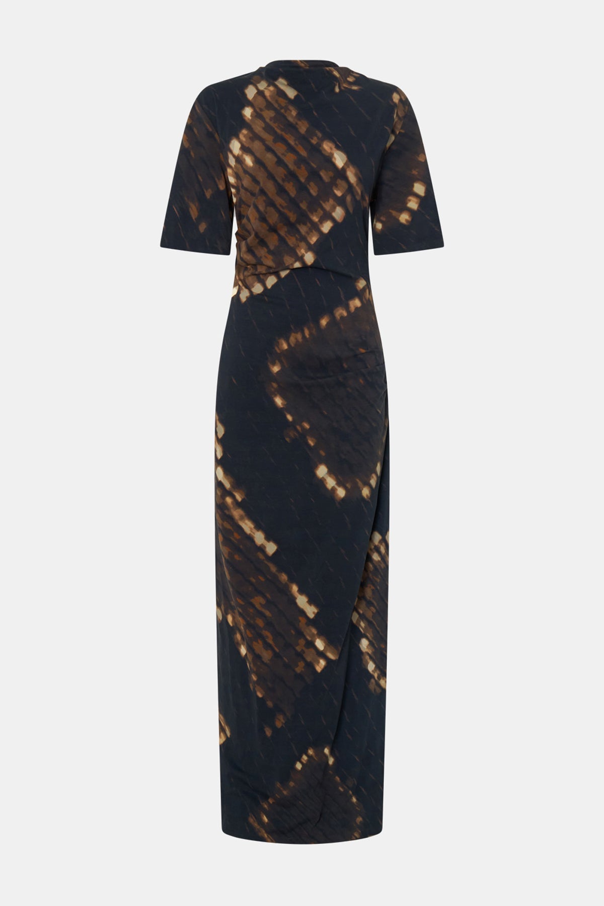 Ghost view CAMILLA AND MARC Ephyra Midi Dress in Print with short sleeves and high neck. 